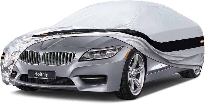 Holthly 10 Layers Car Cover Custom Fit for BMW Z4 E85, E89, G29 (2009-2025), Waterproof All Weather for Automobiles, Outdoor Full Cover Sun Dust Rain Protection with Cotton. Silver - Image 1